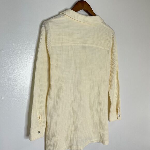 Soft Surroundings Long Sleeve Collared Yellow Shirt Size Medium Women’s - Picture 9 of 12